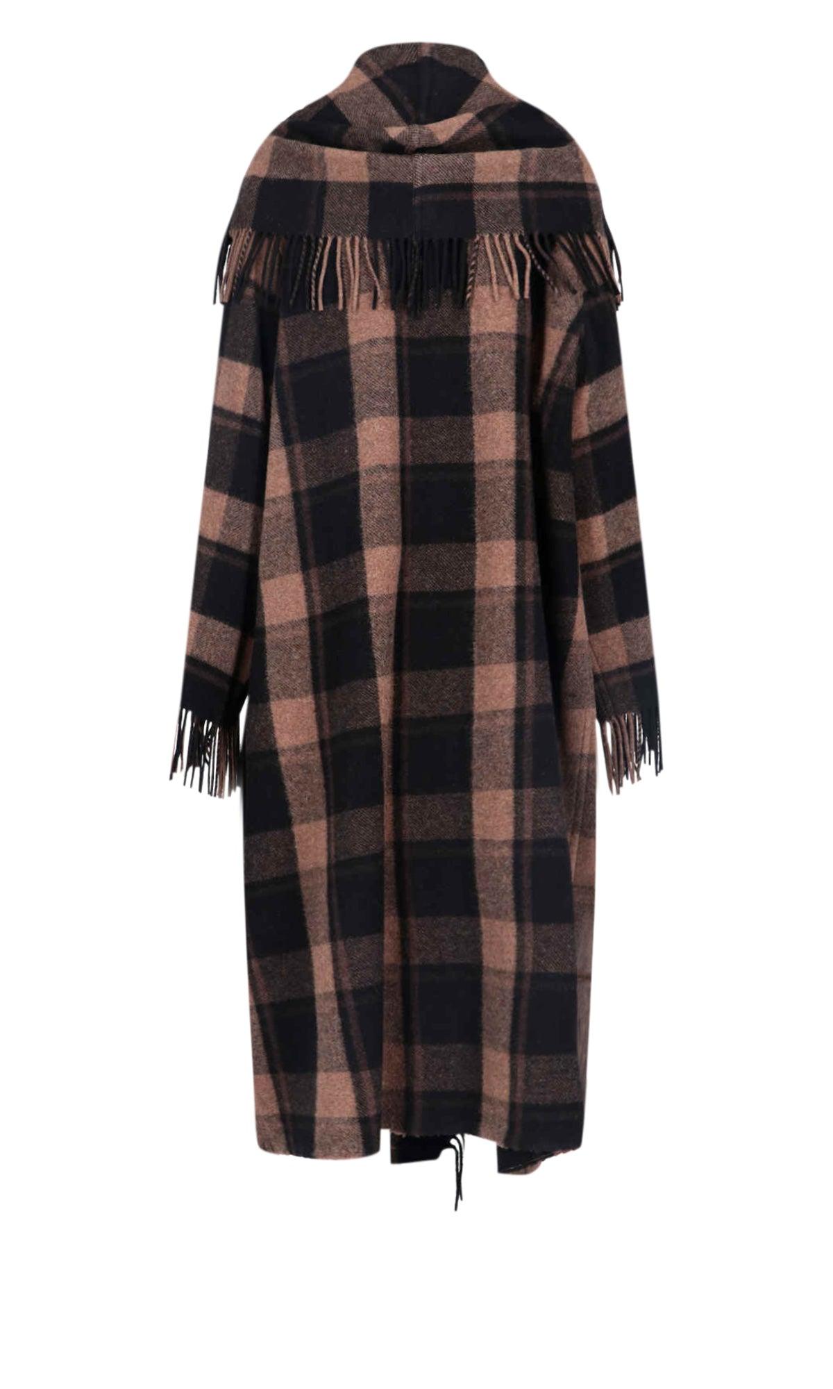 Balenciaga "blanket" Coat in Brown | Lyst