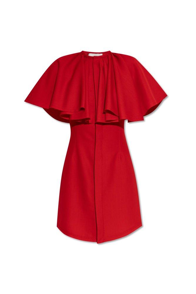 【関税&送料込】Ami Paris Mini Red Wool Dress Red Wool Short Sleeve Shirt Minidress by AMI Paris on Sale
