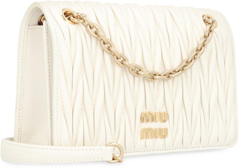 Miu Miu Matelassé Chain-linked Mini Crossbody Bag in Black | Lyst