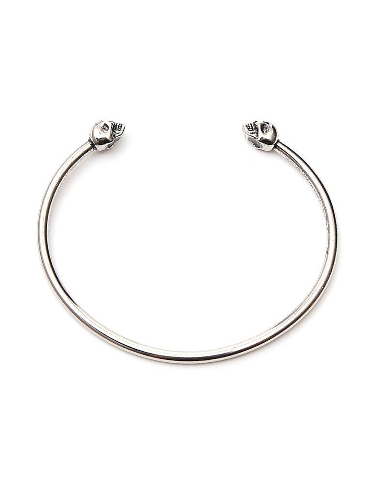 Alexander mcqueen hotsell twin skull bracelet