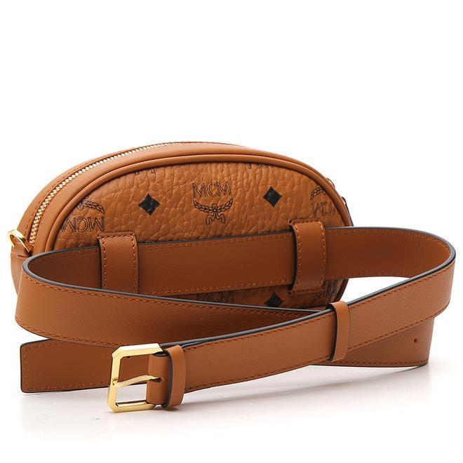 MCM Essential Original Visetos Belt Bag in Brown Lyst Australia