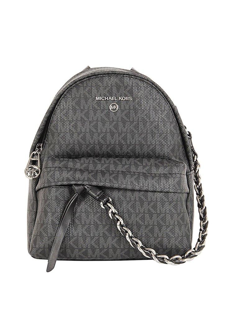 Michael Kors Women's MD Chain Detail Backpack - Black - Backpacks