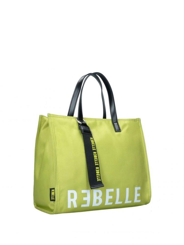 Rebelle Logo Print Top Handle Bag in Green | Lyst