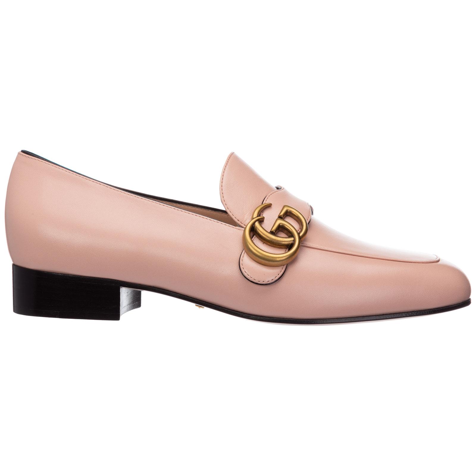 Gucci Leather GG Marmont Loafers in Pink Lyst