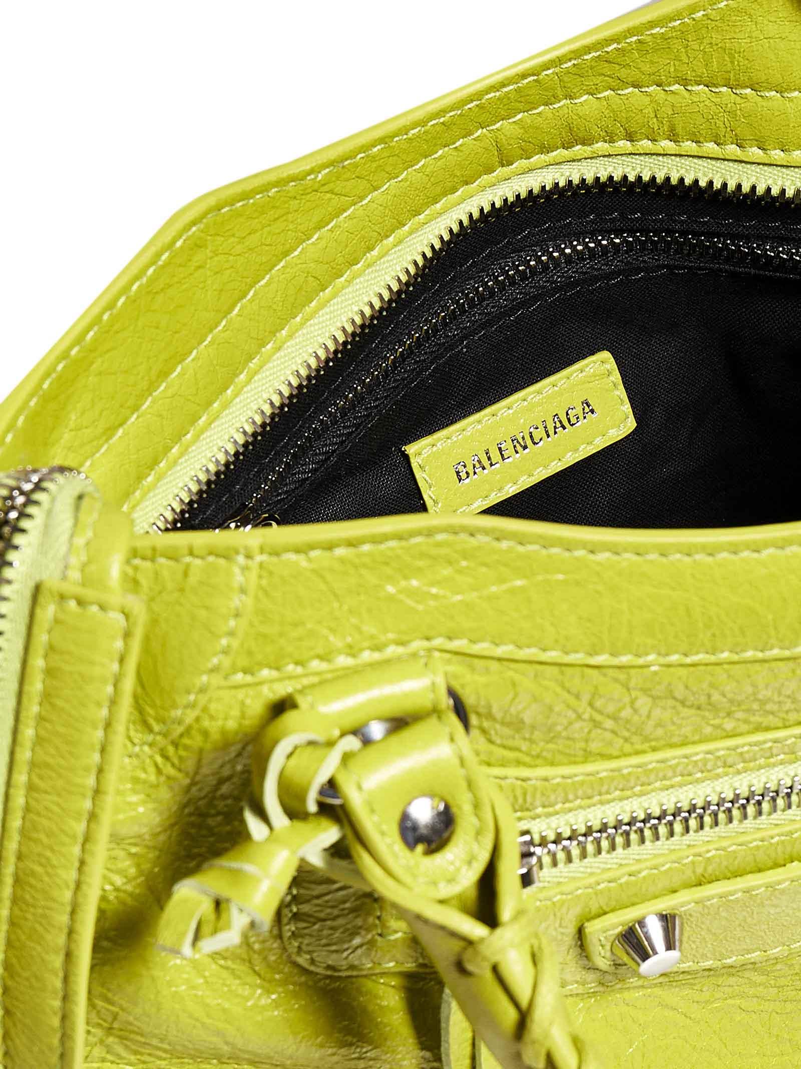 Balenciaga mini city bag in highlighter yellow