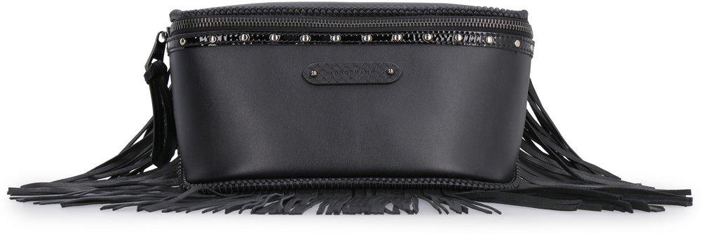Longchamp Amazone Rock Leather Shoulder Bag in Black | Lyst