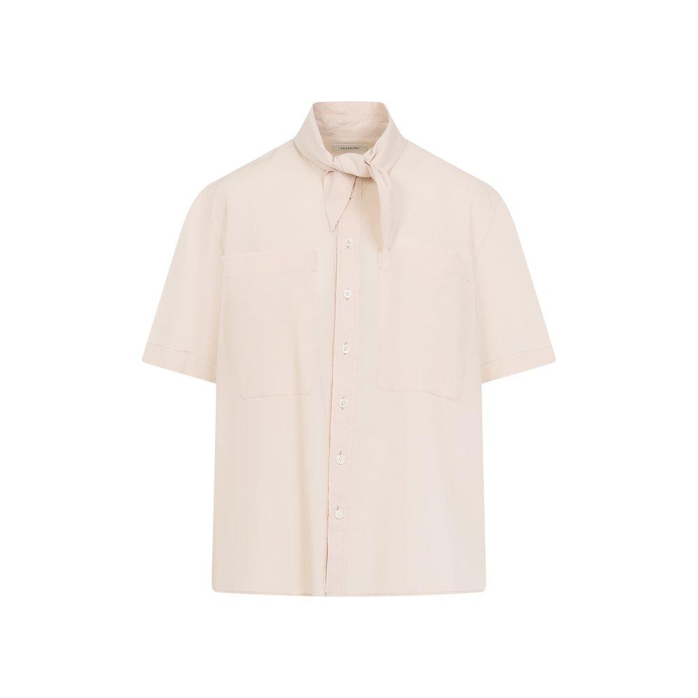 【関税込み】LEMAIRE ピンク Foulard 半袖Tシャツ Dusty Rose Short Sleeve Shirt With Foulard | LEMAIRE