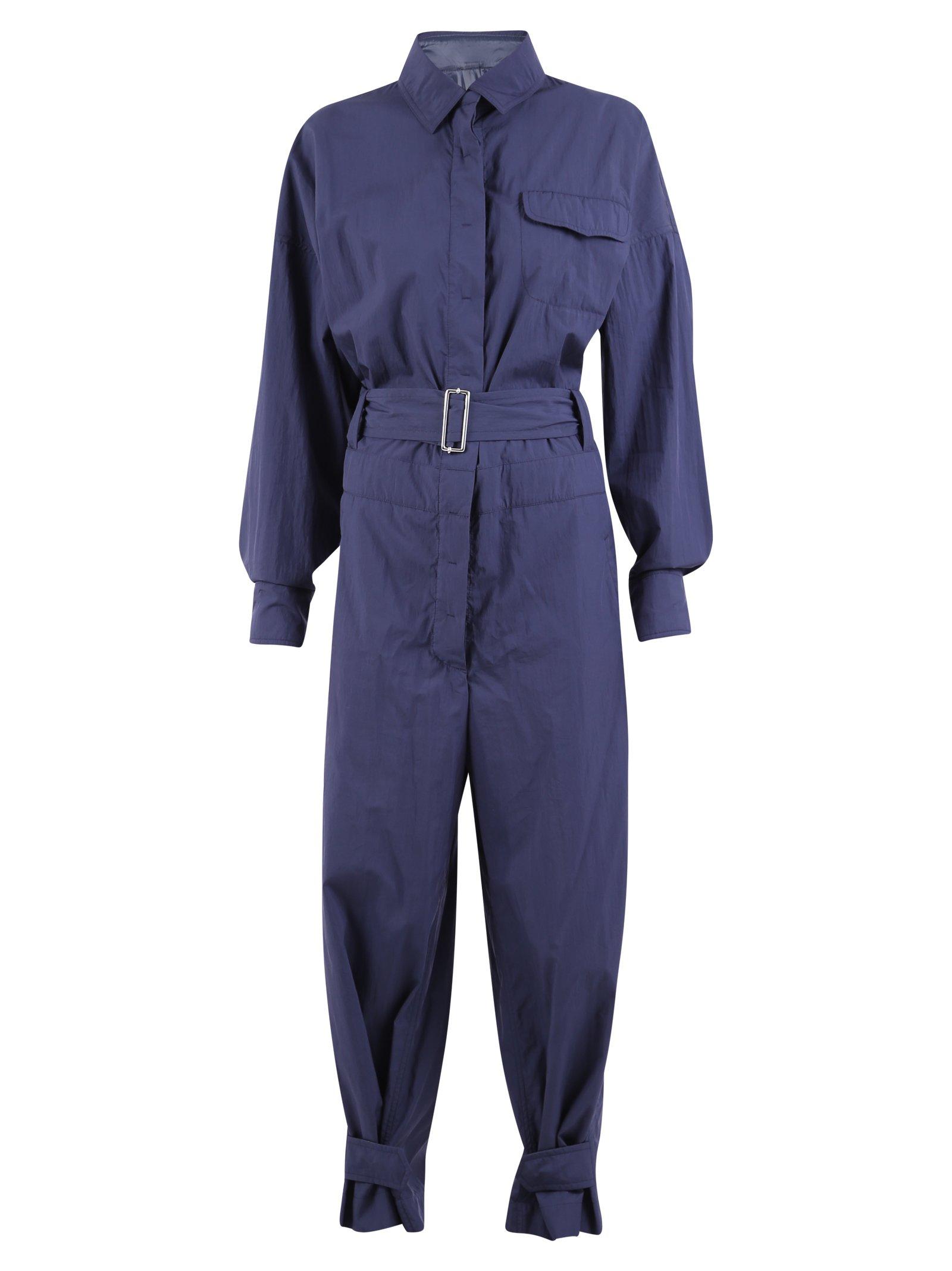 Moncler Genius Cotton Moncler 1952 Belted Jumpsuit in Blue - Lyst