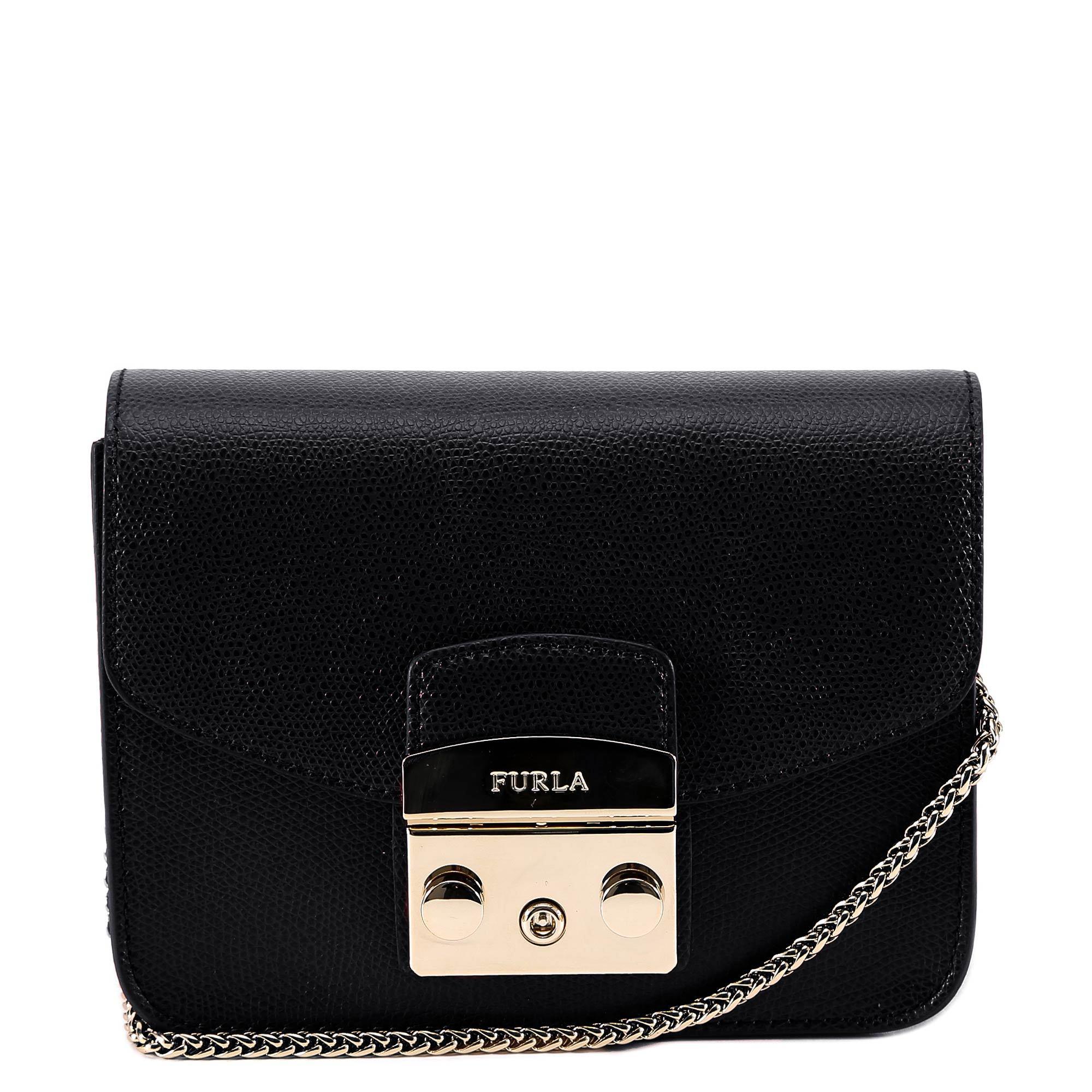 Furla Iconic Chain Shoulder Bag in Black | Lyst