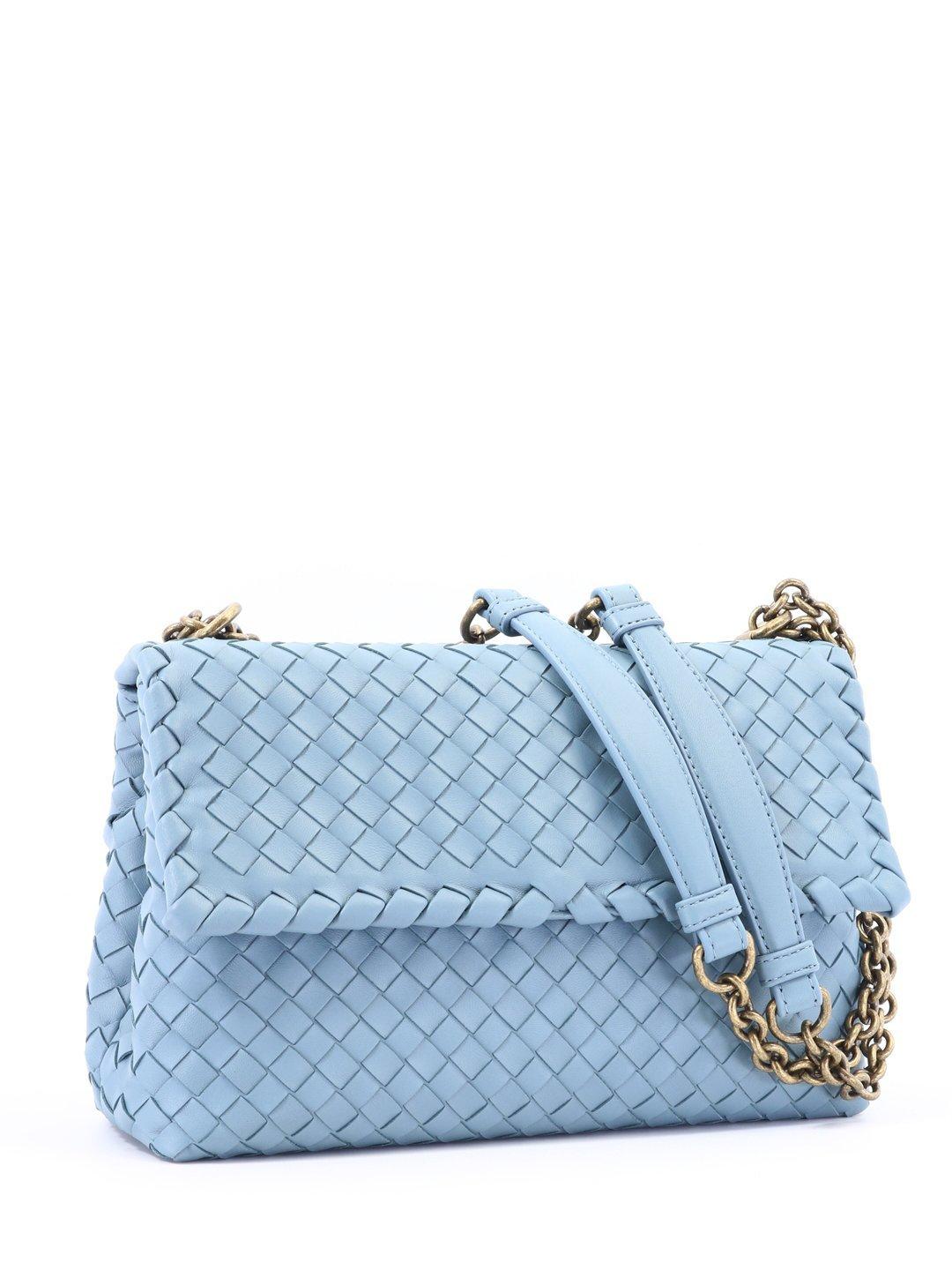 Bottega Veneta Leather Olympia Shoulder Bag in Blue - Lyst