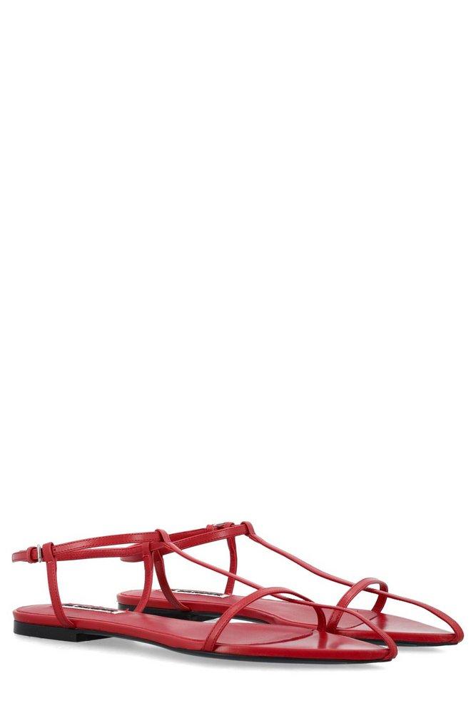 【関税＆送料込み】Jil Sander Flat Cage Sandals Jil Sander Caged Leather Sandals | Black | FARFETCH