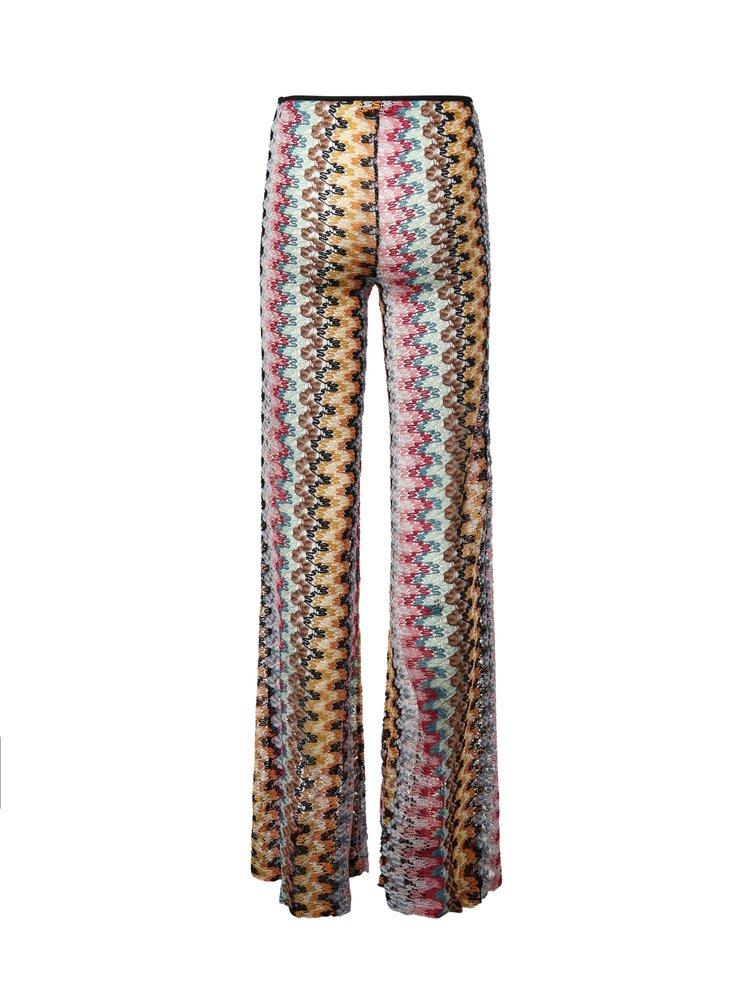 パンツ Missoni Straight Trousers In Viscose Lame Orange Missoni Straight Trousers In Viscose Lamé Orange In Pink