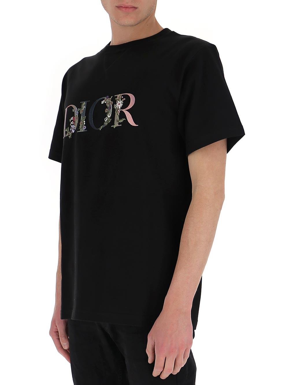 Dior Flower Logo T-shirt in Black for Men | Lyst
