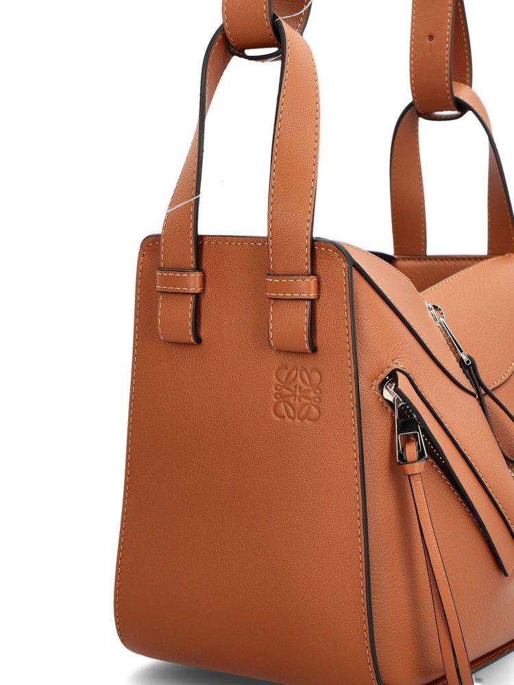 Loewe Hammock Logo Embossed Shoulder Bag in White Lyst