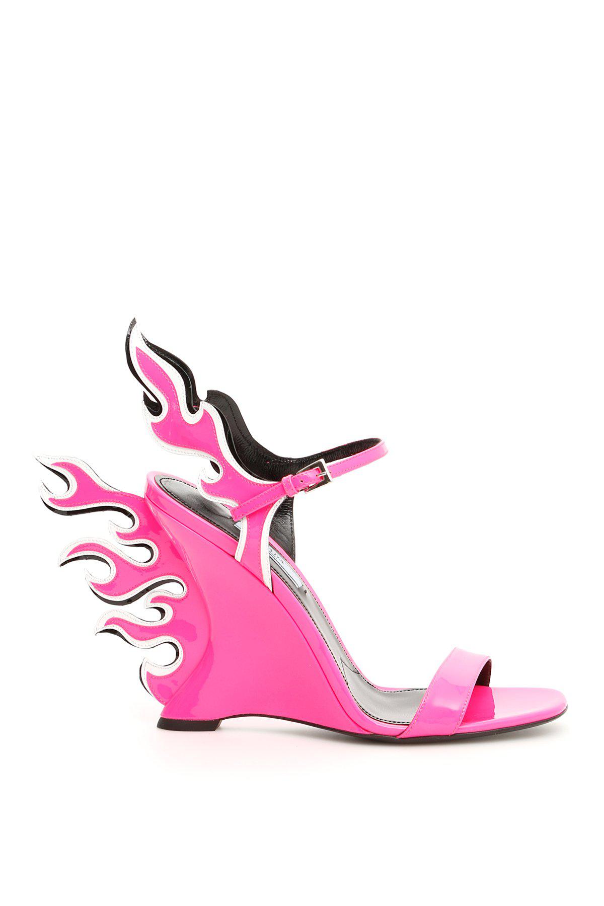 prada pink flame shoes