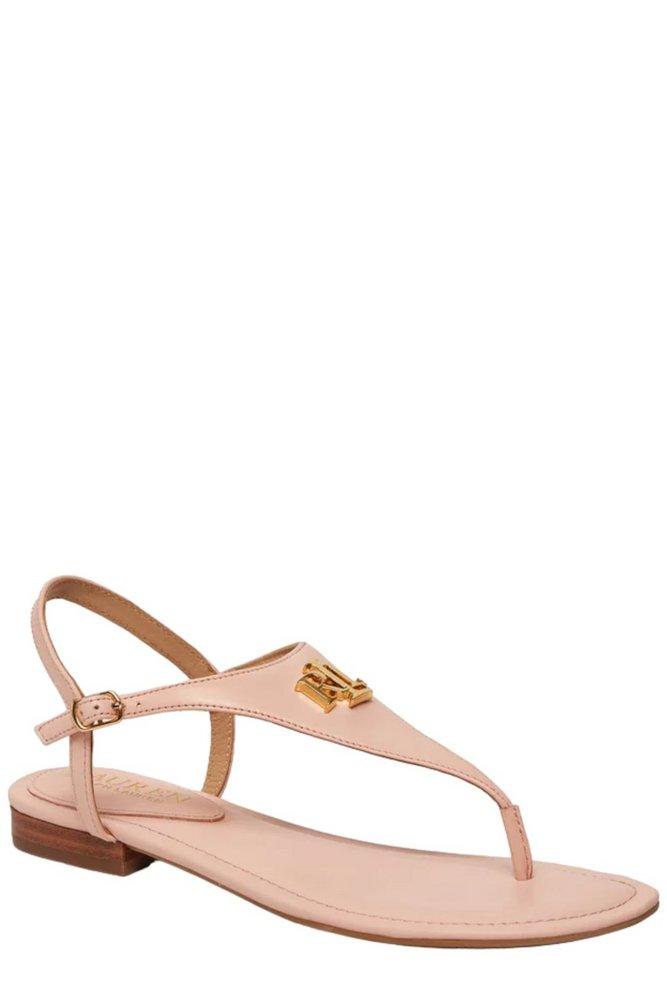 Polo Ralph Lauren Logo Plaque Thong Sandals in Natural Lyst UK