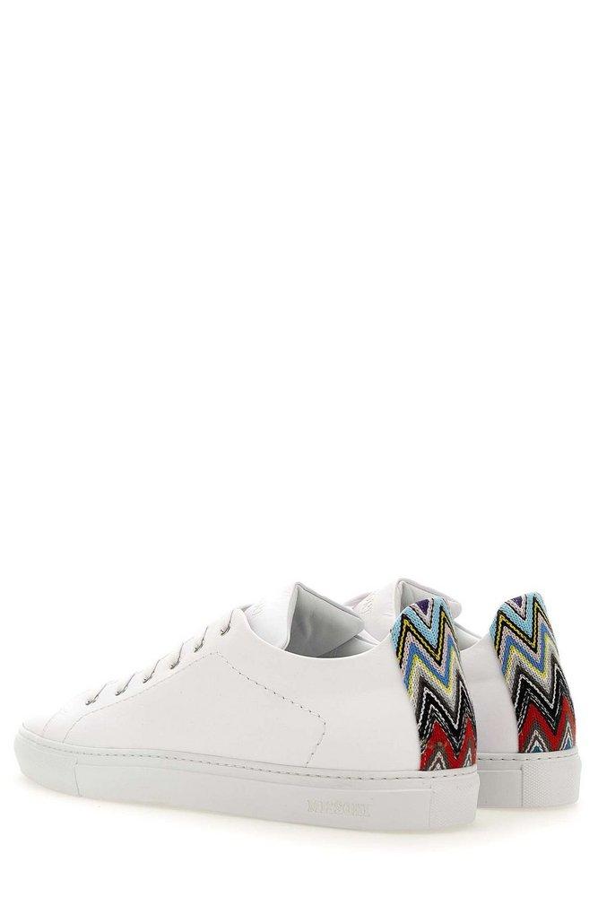 Missoni Zig-zag Detailed Low-top Sneakers in White for Men | Lyst