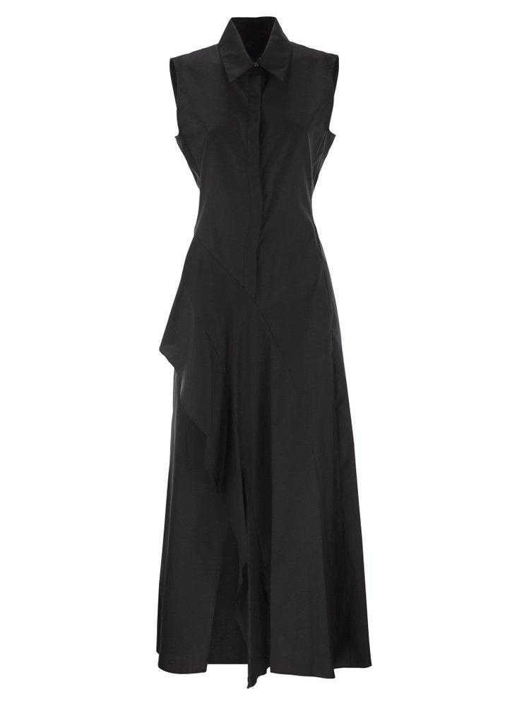 Max Mara Studio KERAS Aライン フリル付 ドレス 黒 関税送料込 Max Mara Keras in Black | Lyst