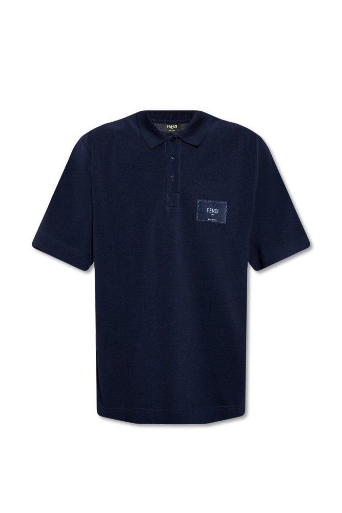 Fendi Polo Shirt With Logo in Blue for Men | Lyst