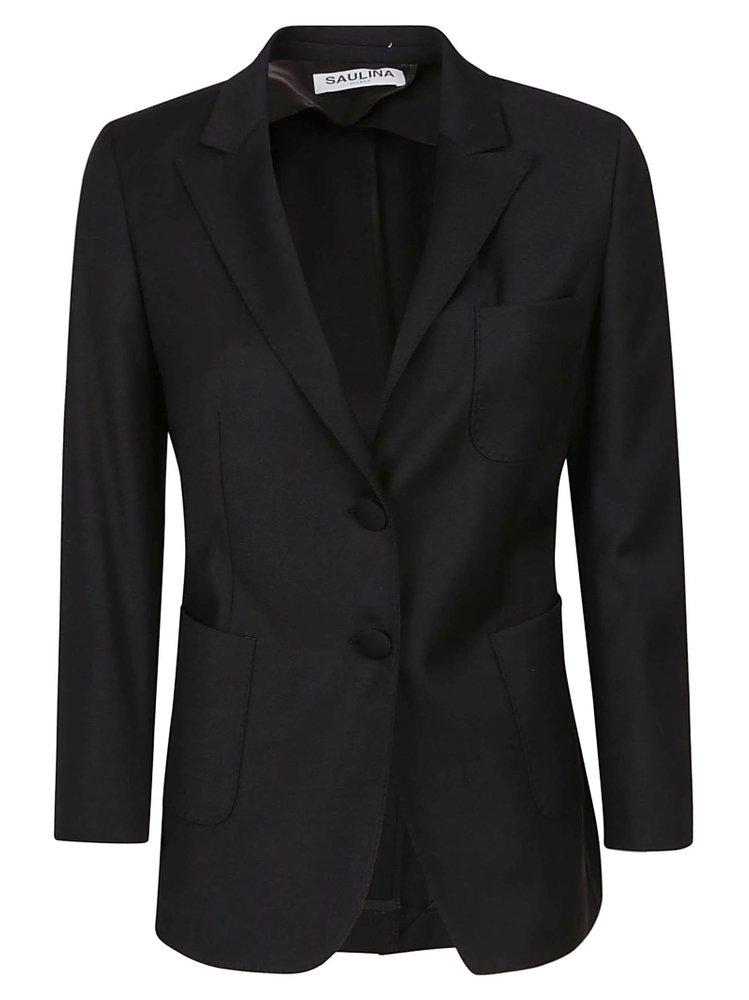 ジャケット SAULINA AGNESE - Two-button viscose blend blazer (SA9123 1) saulina-Black-Classic-Blazer-