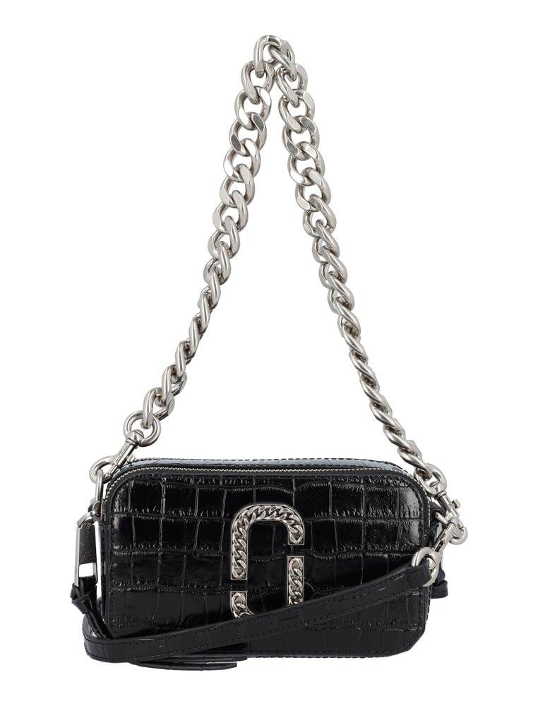 Marc Jacobs Snapshot Embossed Chain Link Shoulder Bag in Black | Lyst