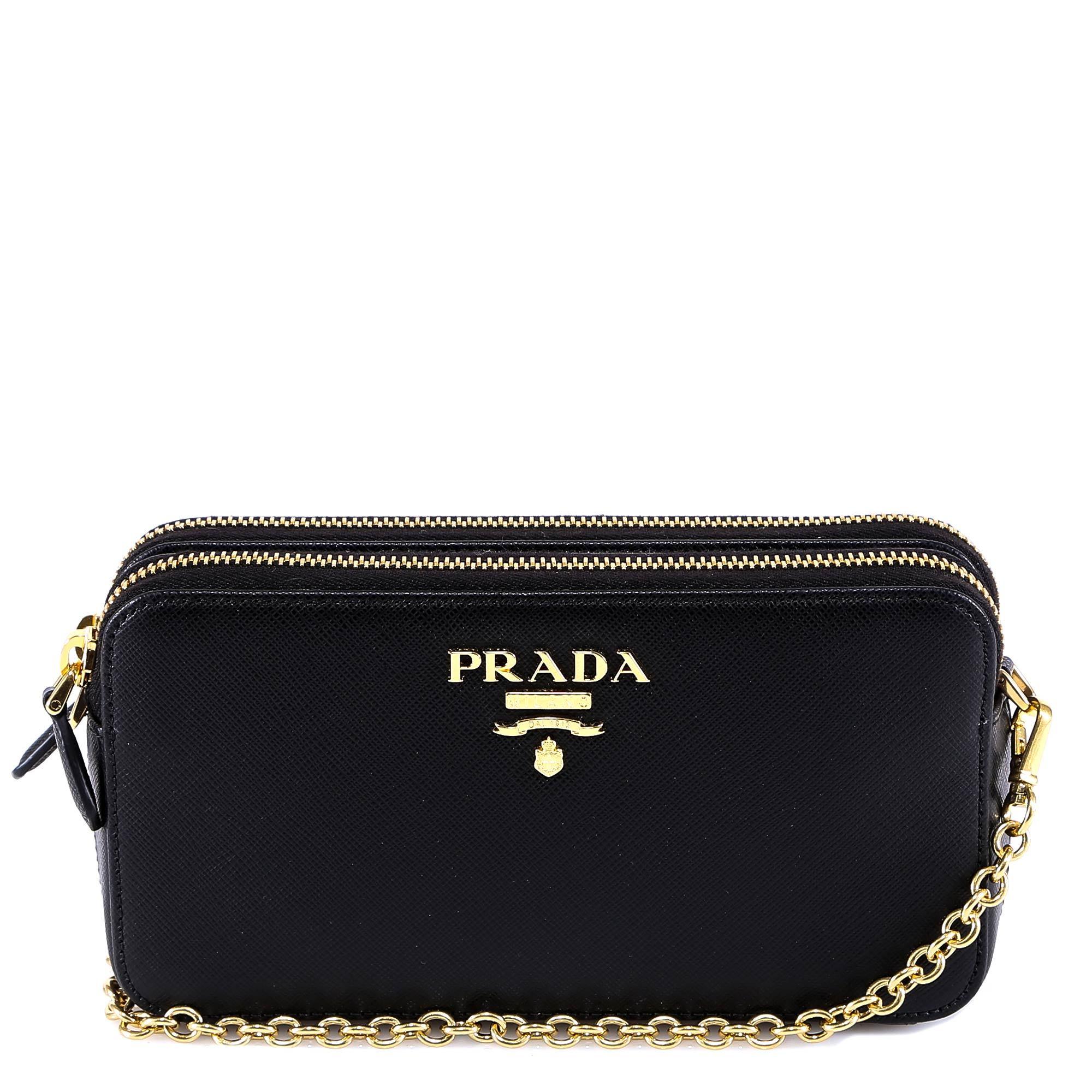 Prada, Bags, Prada Black Wallet With Chain For Crossbody