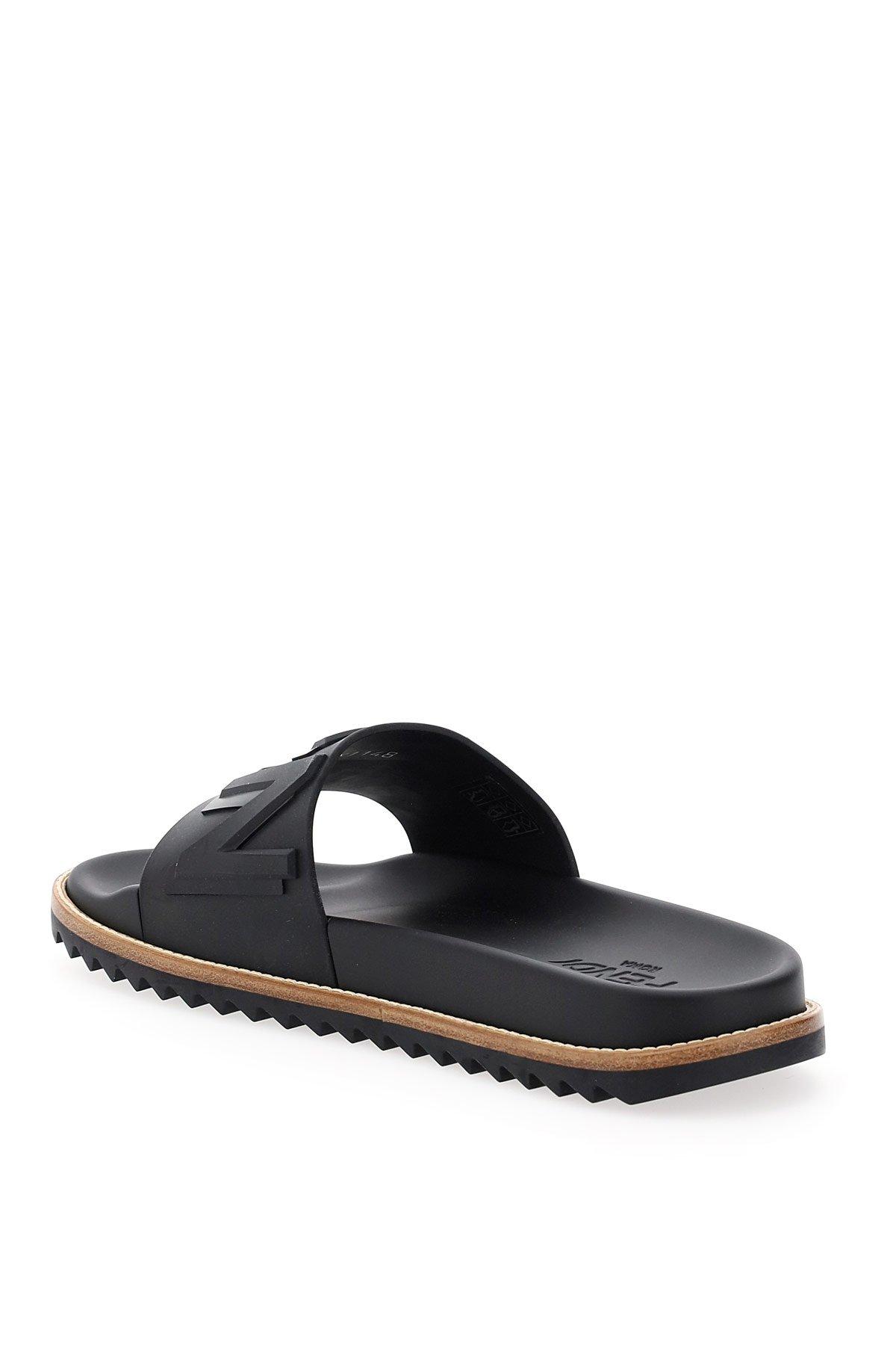 Fendi logo embossed slides sales