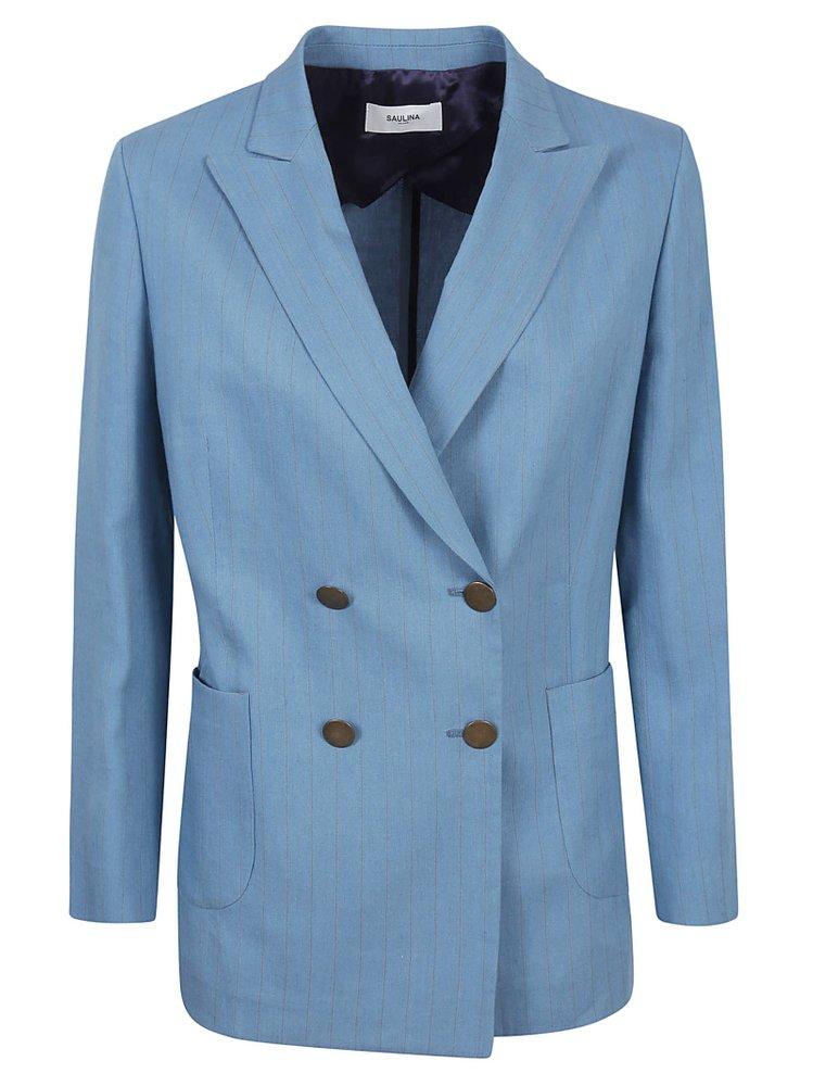 ジャケット SAULINA AGNESE - Two-button viscose blend blazer (SA9123 1) saulina-Black-Classic-Blazer-