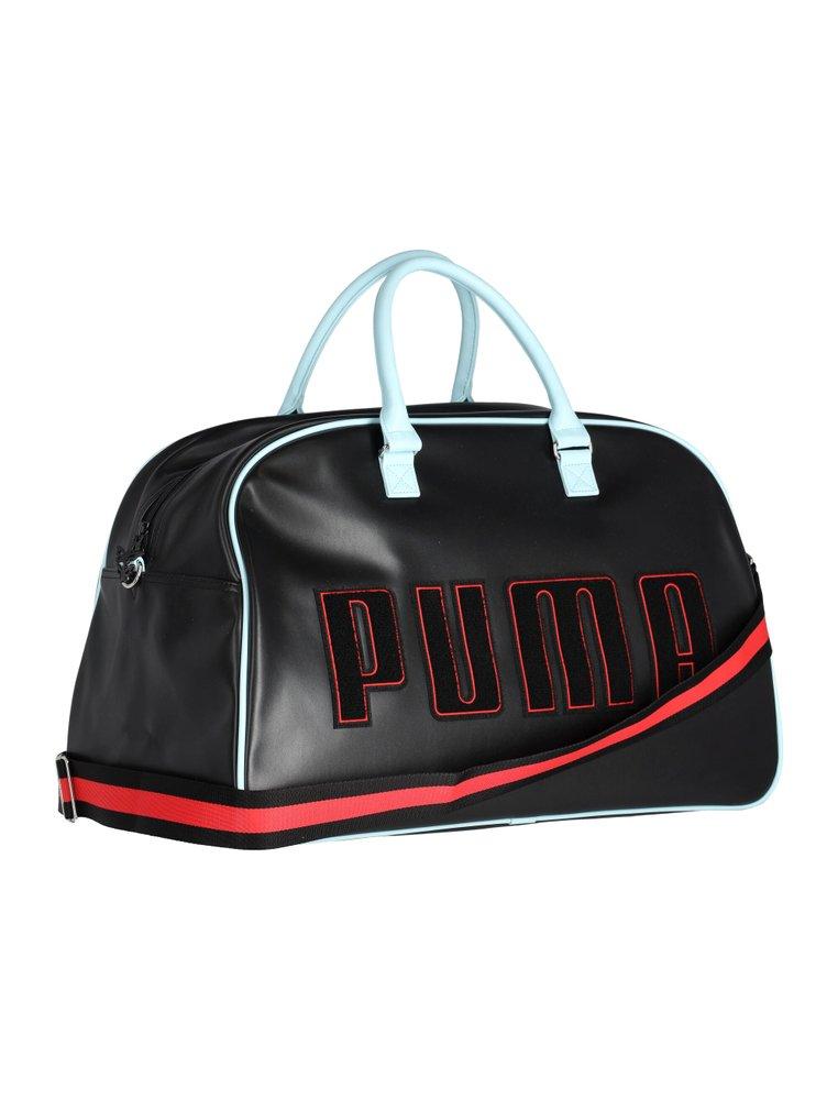 PUMA Contrast-trim Zipped Tote Bag in Black | Lyst
