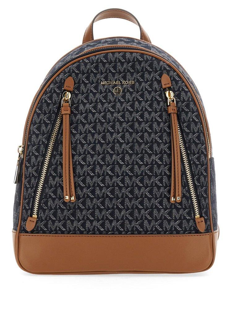 MICHAEL Michael Kors Brooklyn Medium Logo Jacquard Backpack in Blue Lyst