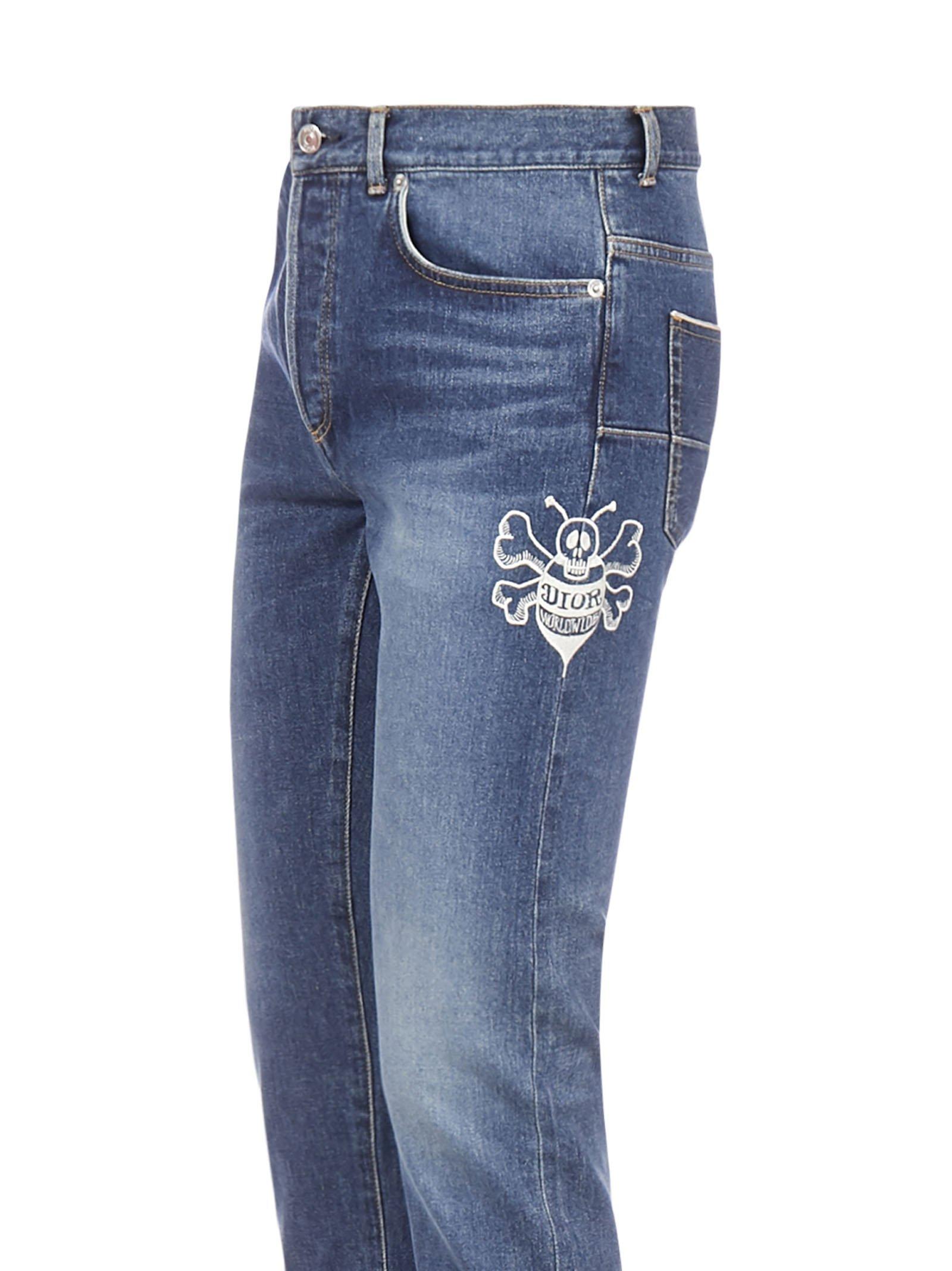 Dior X Shawn Stussy Slim Fit Jeans in Blue for Men | Lyst