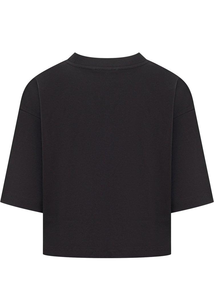 MARNIマルニ Logo print cropped T-shirtロゴ クロップドTシャツ Marni T-Shirt in Black | Lyst