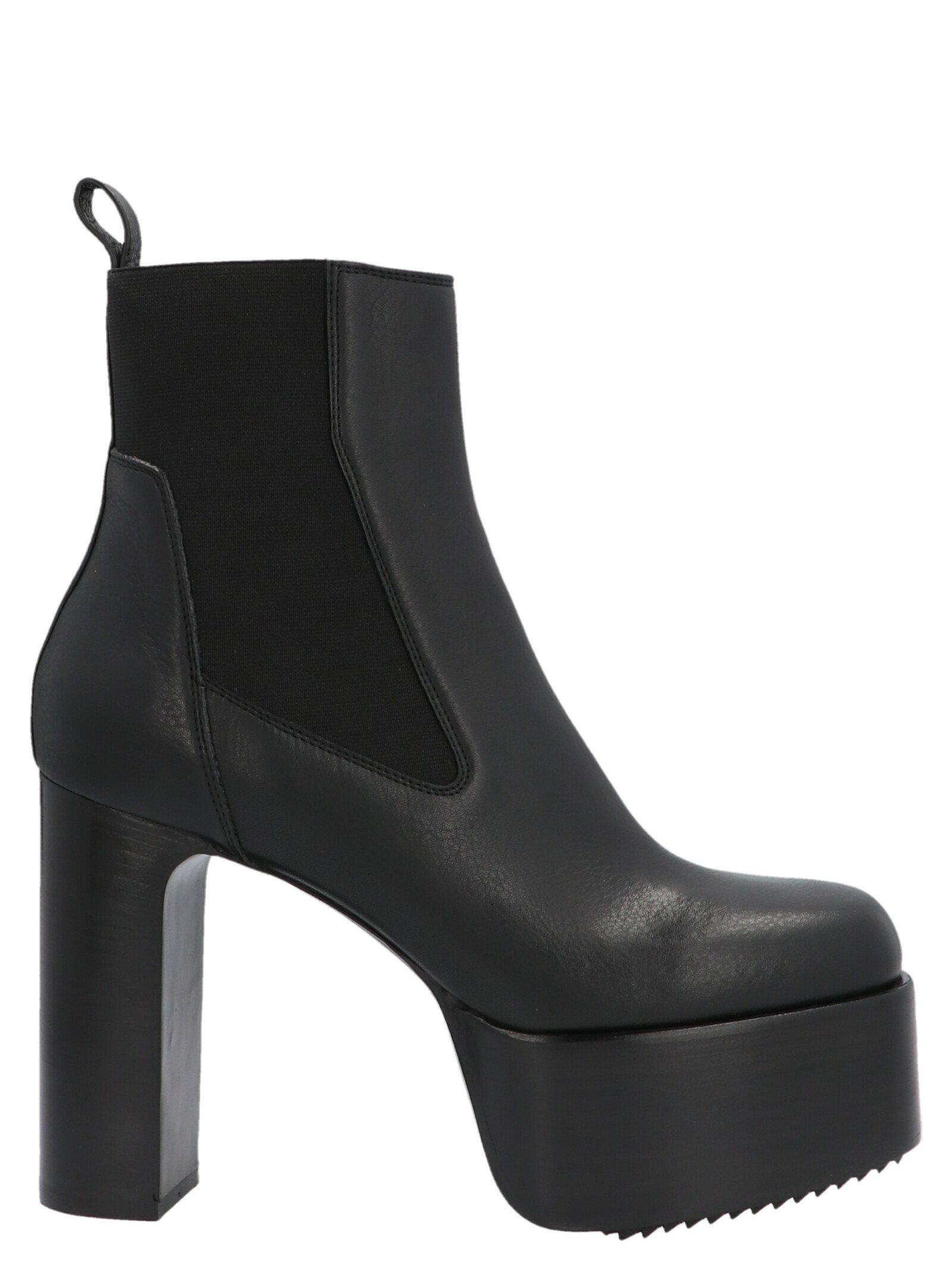 Rick Owens Leather Kiss Ankle Boots in Black - Lyst