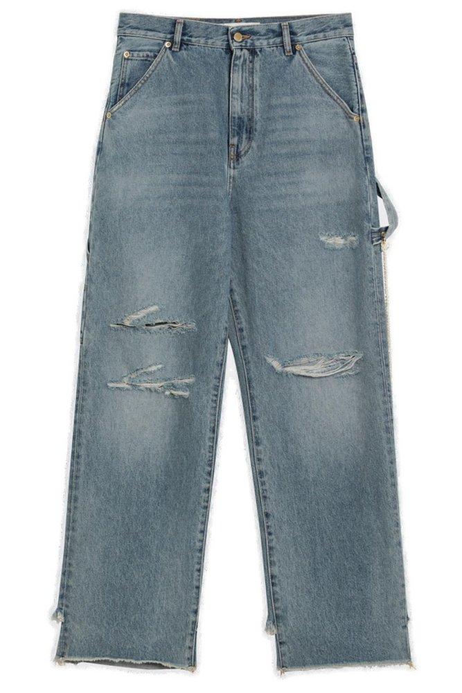 DARKPARK Lisa Chain Adorned Loose Fit Carpenter Denim Jeans