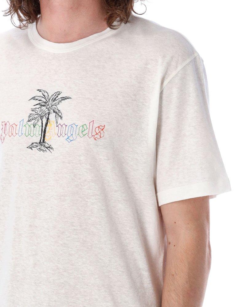 Palm Angels logo-print T-Shirt White