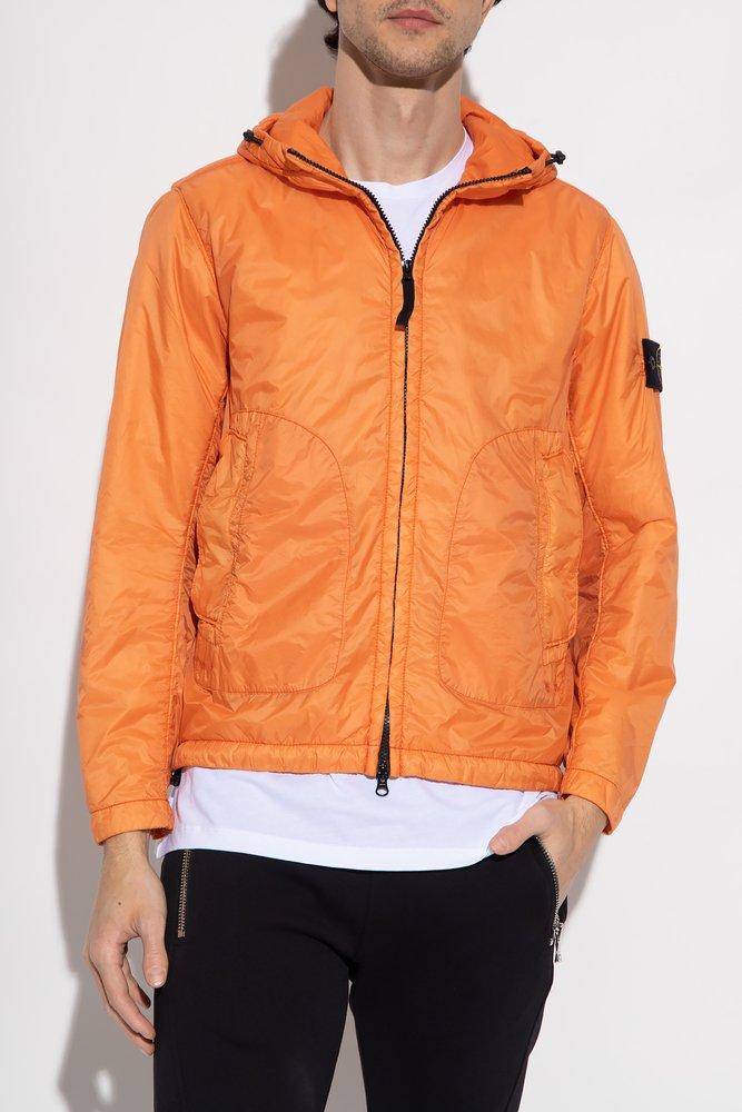 Stone Island Jacket With Logo in Orange | Lyst