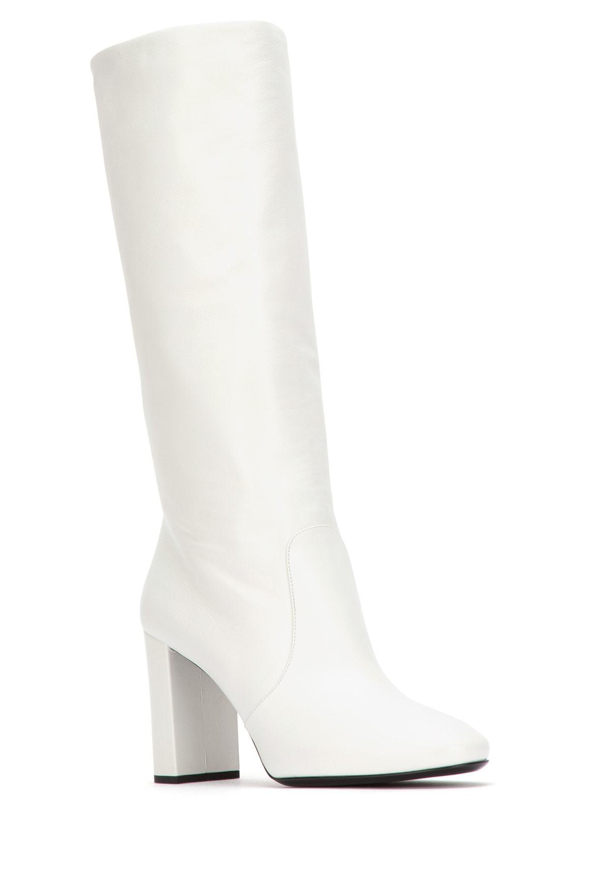 Prada Leather Madras Boots in White - Lyst