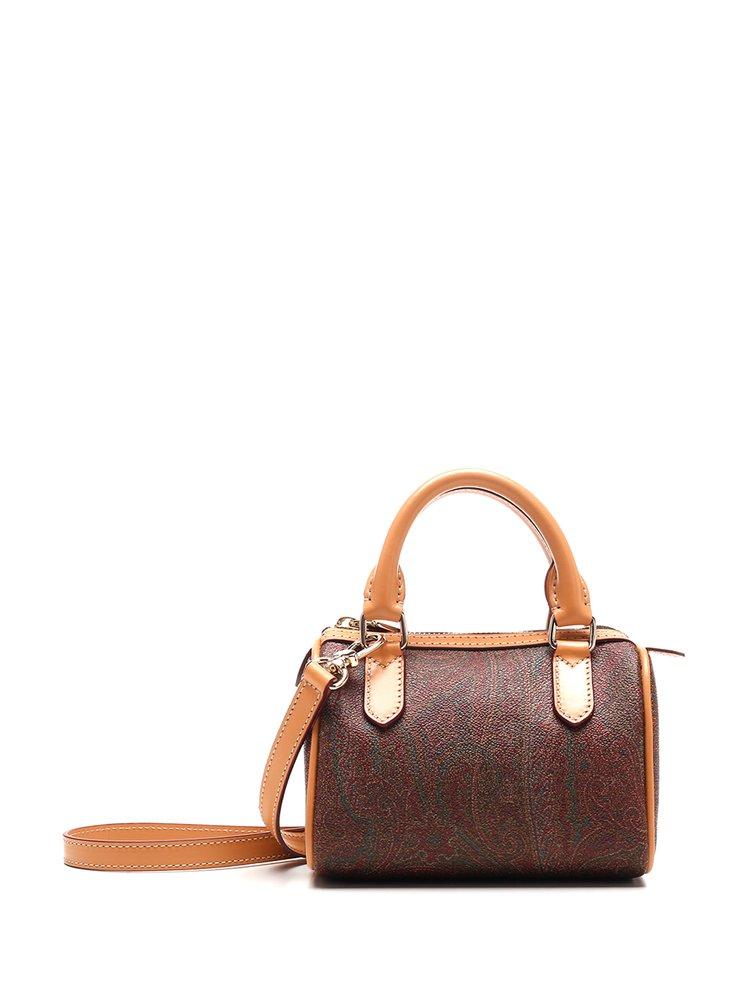 Etro Paisley Print Boston Bag in Brown