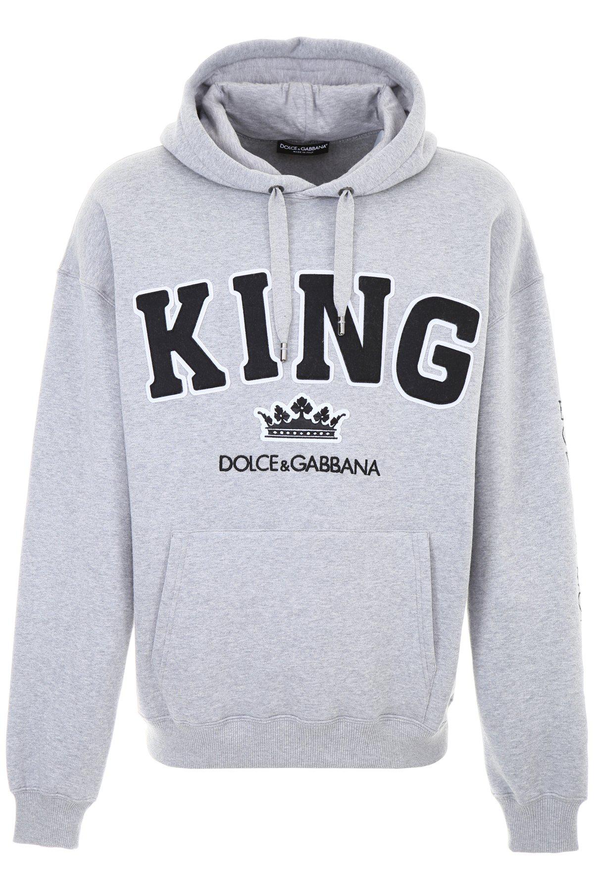 Dolce & Gabbana King Hoodie in Gray for Men | Lyst