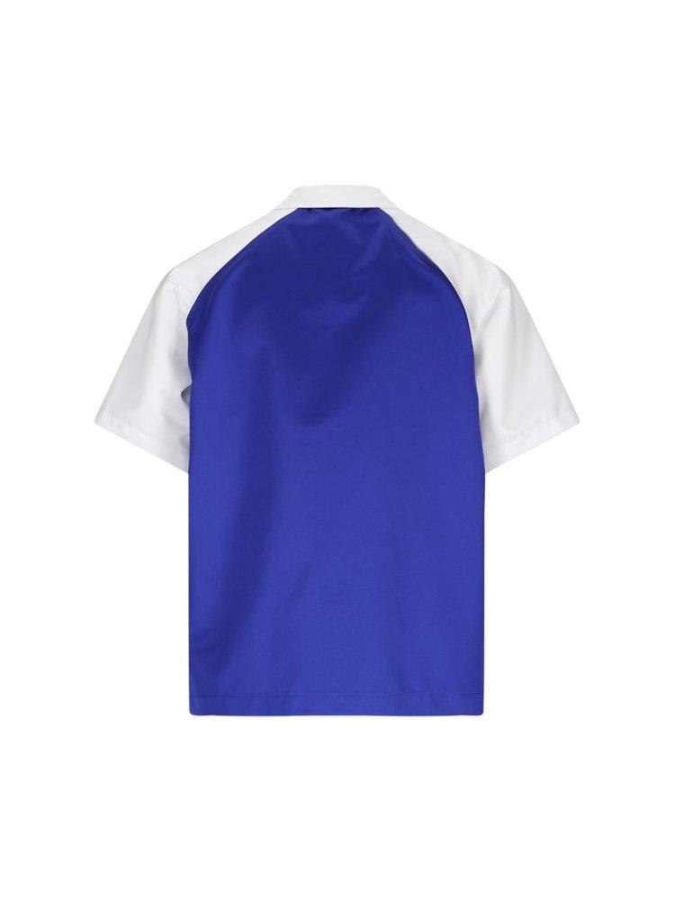 Palm Angels Short-sleeved Baseball Bowling Shirt in Blue for Men