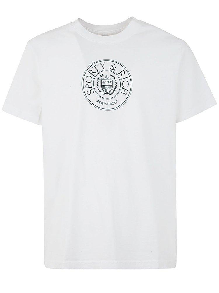 Sporty Rich Connecticut Crest Crewneck T shirt in White for Men
