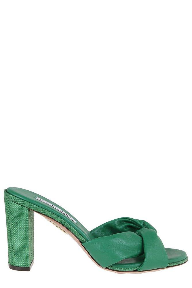 Aquazzura Olie Heeled Sandals in Green | Lyst