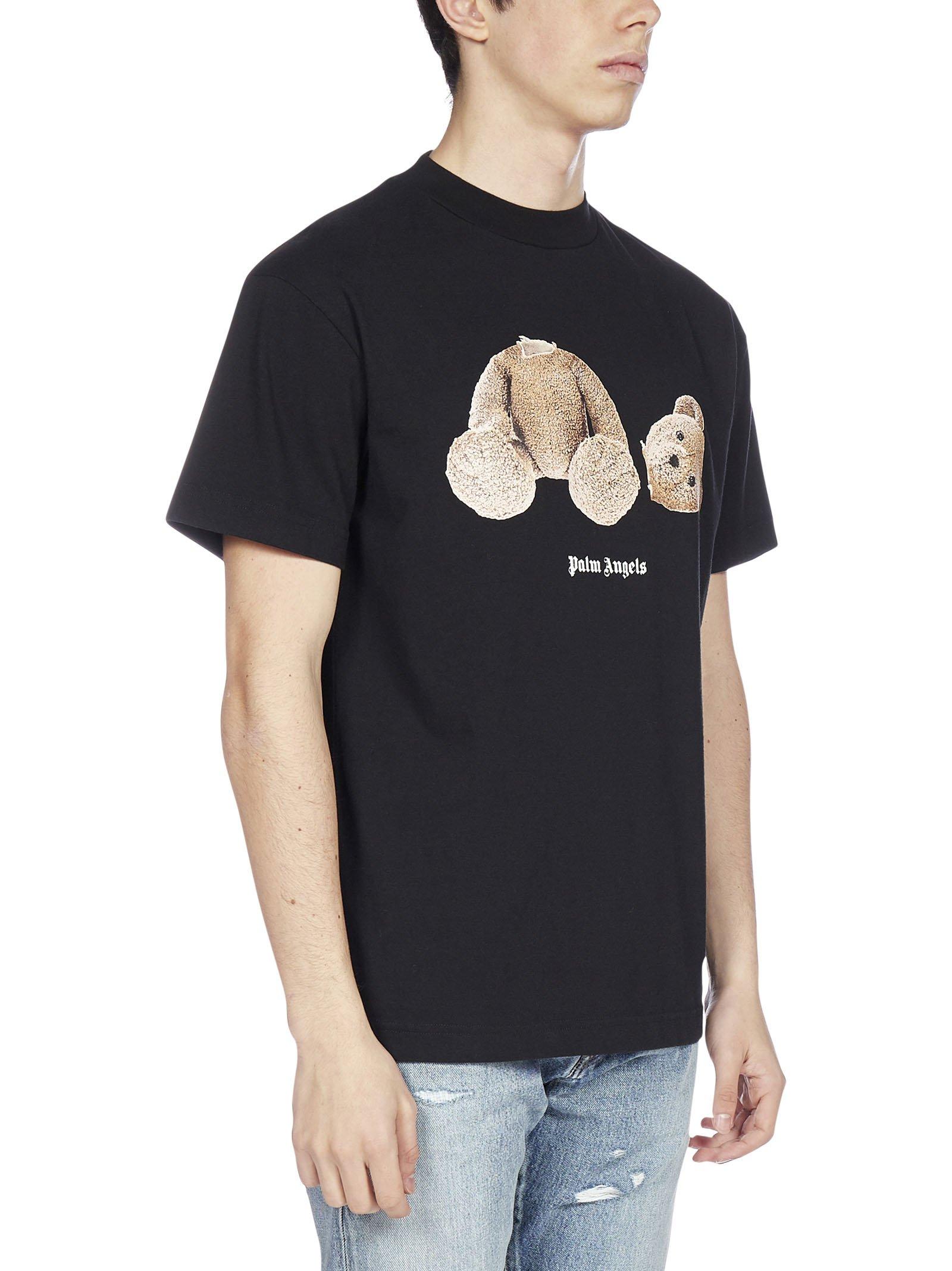Palm Angels Cotton Teddy Bear Print T-shirt in Black for Men - Lyst