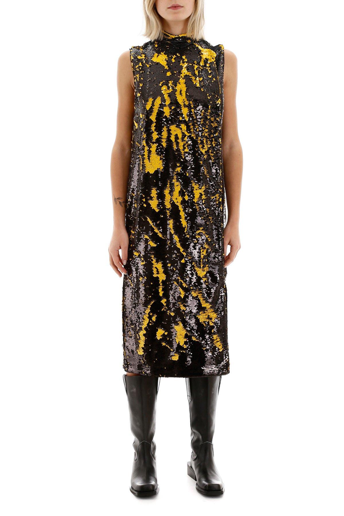 Ganni Synthetic Sequin Dress in Lemon (Yellow) - Save 70% - Lyst