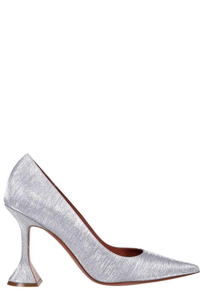 amina muaddi white pumps