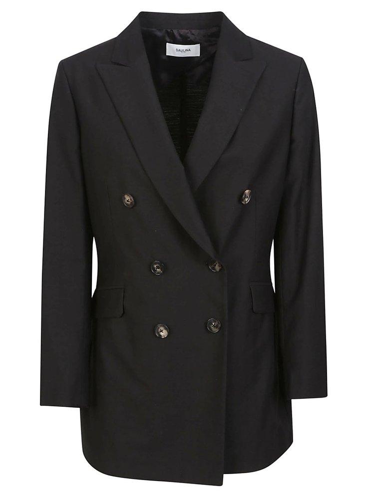 ジャケット SAULINA AGNESE - Two-button viscose blend blazer (SA9123 1) saulina-Blue-Blazer-Jacket.jpeg