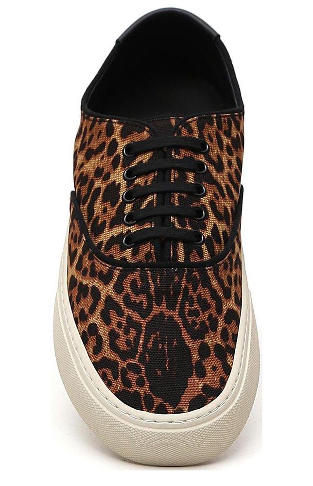 Saint Laurent Venice Leopard Sneakers in Brown for Men | Lyst