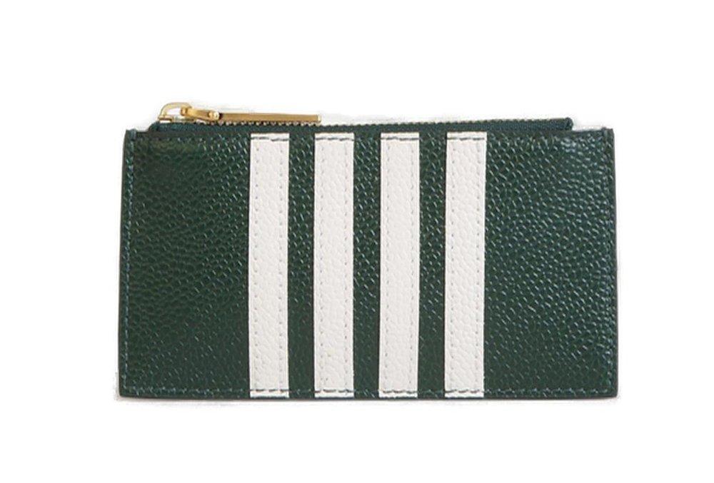 Thom Browne Logo Printed Zipped Card Holder in Green for Men Lyst