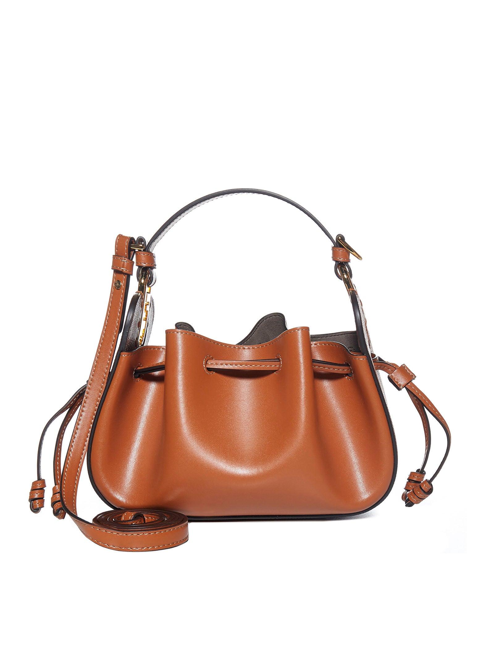 Fendi Leather Pomodorino Mini Bucket Bag in Brown - Lyst