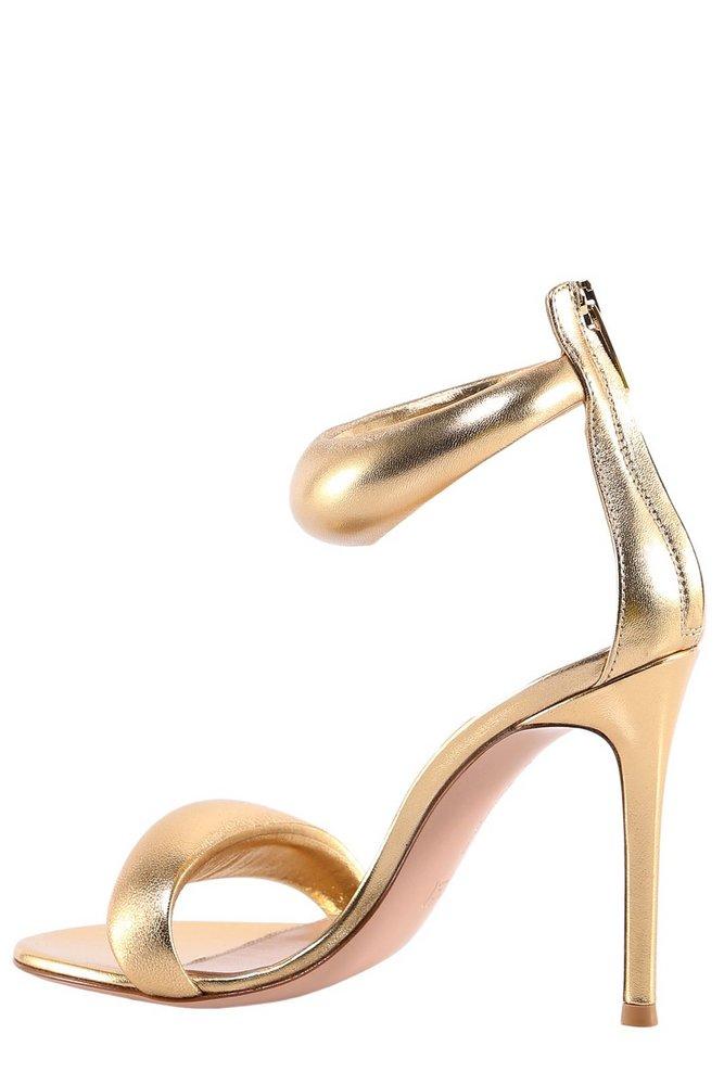Gianvito Rossi Bijoux Open Toe Ankle Strap Sandals in Metallic | Lyst